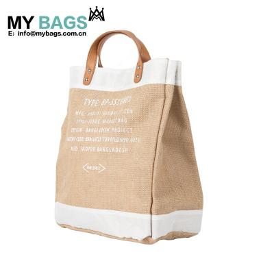 China Customized Hand Handled - Woven Womens Jute Totes And Customers Bags With Logo Print for sale