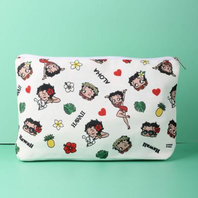 China Kawaii Hawaii pencil case customized betty loop print kawaii pencil case full color washable color cotton pencil case with zipper for sale