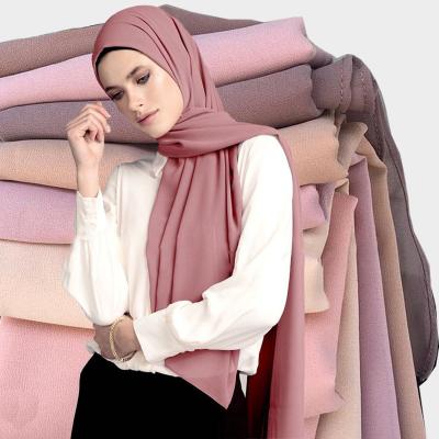 China Wholesale Chiffon Shawl Daily Life Top Sale Bubble Hijab Fashion Scarf Malaysia Arab Muslim Hijab for sale