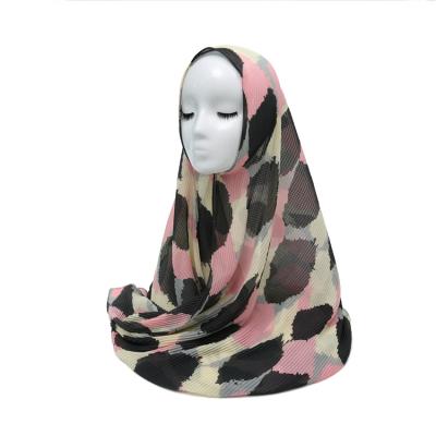 China 2021 Custom High Quality Chiffon Chiffon Pleated Printed Hijab And Malaysian Women Shawls for sale