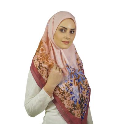 China Custom Made Muslim Compound Yarn Hijab Flower Yarn Hijab Malaysia Arabic Print Hijab Shawl For Women for sale