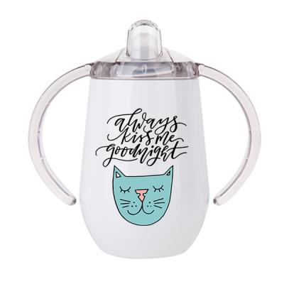 China Sustainable 10oz Sublimation Stainless Steel Sippy Cup With Handle Double Wall Insulated Baby Water Cup for sale