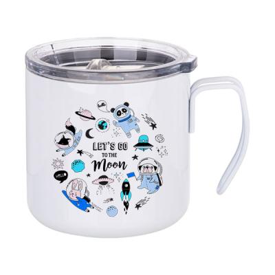 China Sustainable Sublimation Blanks Metal Coffee Mugs 12oz With Hook Handle Stainless Steel Mug for sale