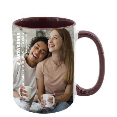 China Sublimation Viable Mugs Inner 15oz Mug Ceramic Color And Handle for sale