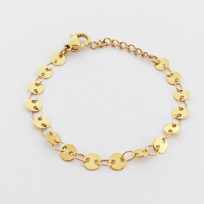 China FASHIONABLE Adjustable Link Chain Stainless Steel Coin Bracelet Joyas Bracelets Jewelry Making Joyeria Minimalista Jwellery Sets for sale