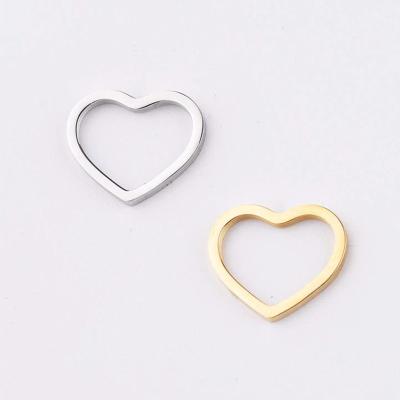 China Simple Design TRENDY Stainless Steel Women Accessories Hollow Out Love Heart Shape Pendants Charms for sale