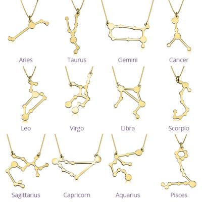 China 2022 TRENDY Zodiac Jewelry Acero Inoxidable Zodiac Sign Necklace Stainless Steel Necklace Non Tarnish Jewelry for sale