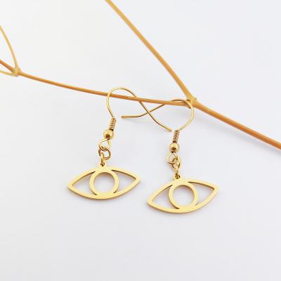 China Drop Eye Earrings Casual/Sporty Edges Acero Inoxidable Dangle Circle Gold Plated Earrings Bijoux Inoxyd Stainless Steel Jewelry for sale