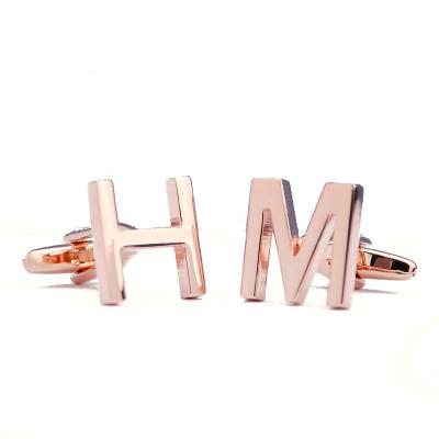 China Luxury Stainless Steel Cufflinks Gold Plated Initial Cufflinks Bijoux Homme Accesorios Mujer Joyero Jewelry Stainless Steel Jewelry for sale