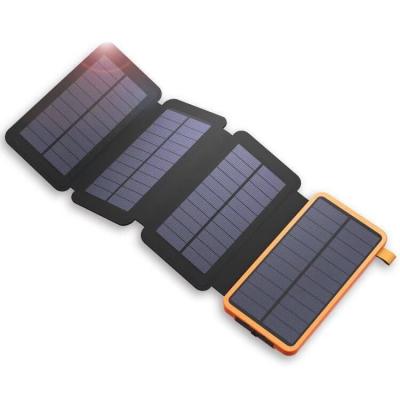 China Mobile phone/ipad/GPS/camera etc hotsale portable mobile charger 3pcs solar panel Amazon Folding 25000mah Solar Power Bank for sale