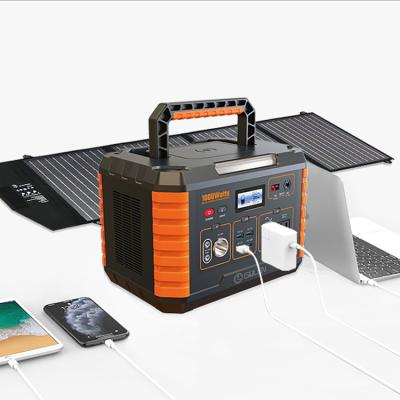 China Quick Charge Support Storage Power Bank Supply 1000W 1KW Lithium Battery Traveling Camping Outdoor Portable Station With Solar Panel for sale