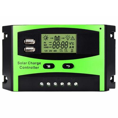 China Promotion Solar Panel Charge Controller Dual 10A 20A 30Amp 50A PWM USB Battery Charger 12v 24v 48v Solar Charge Controller 30a for sale