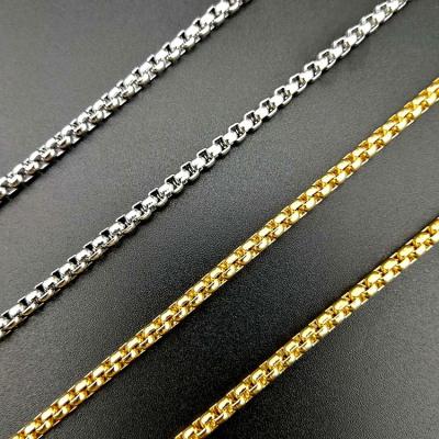 China GZYS JEWELRY Hip Hop Jewelry Non-fading 18K Gold Plated Stainless Steel Box Chain for sale