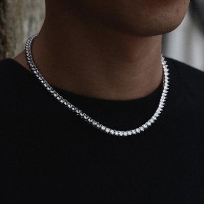 China GZYS JEWELRY Wholesale 3-5mm Hip Hop Non-fading Necklace Iced Out Tennis Square Chain for sale