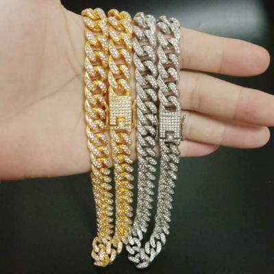 China Wholesale GZYS JEWELRY Necklace Hip Hop Gold Cuban Link Non-fading Chain Iced Out for sale