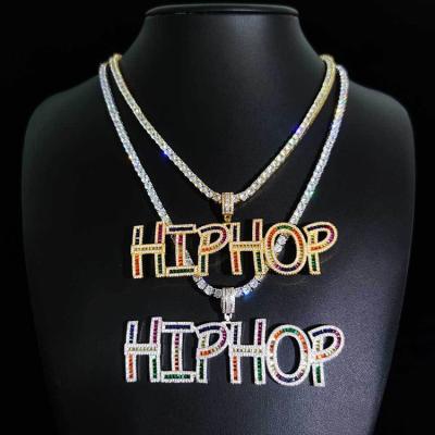 China Customized Wholesale GZYSJEWELRY Hip Hop Non-fading Gold Plated Big Colorful CZ Hip Hop Jewelry Pendants for sale