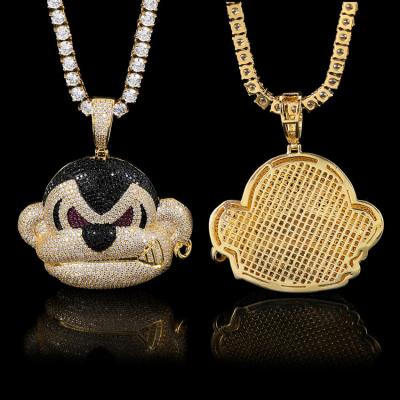 China GZYS JEWELRY Hip Hop Wholesale High Quality Non-fading Jewelry Iced Out Men Orangutan Chief Cartoon Charm Pendant for sale