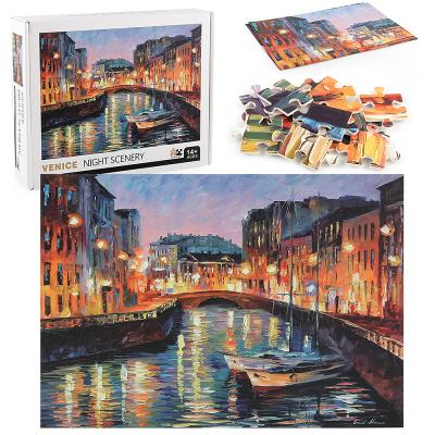 China Children Toy Games Jigsaw Puzzles Toy High Quality Night Landscape Fidget Time Cartoon Venice for sale