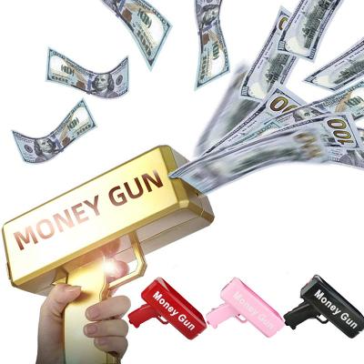 China Soft Bullet Gun Bubble Toy Gun 2022 Happy New Years Toy Gun For Cash Throwing Plastic Gift Box Golden Money Shooter Jet for sale