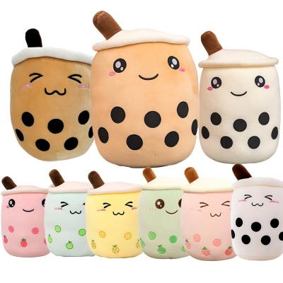 China Plush Drop Shipping 35cm Plush Boba Tea Chimes Plush Toy Soft Fruit Bubble Milk Tea Cup Pillow for sale