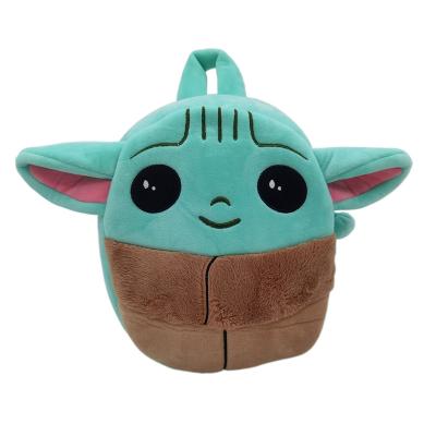 China Cotton Baby Yoda Plush Backpacks Stuffed Plush Bag Master Yoda Dolls Anime Star Wisdom Master for sale