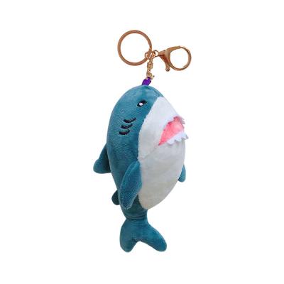 China Plush Sofe Stuffed Toy Hot Sale Colorful Plush Kawaii Key Chain Shark Stuffed Toy Marine Animal Keychain Schoolbag Pendant Doll Gift for sale