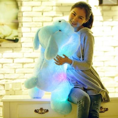 China Cute Stuffed Plush 80cm Soft Electric Plush Led Glowing Dog Toys Light Up Stuffed Dog Toy for sale