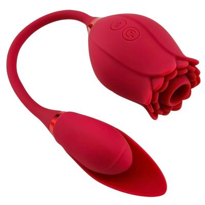 China Silicone + ABS Rose Vibrator Clitoral Sucking Vibrator Rose Toys With Vibrating for sale