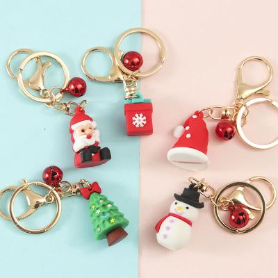 China Decorate Factory Cheap Creative Festival Christmas Gifts Wholesale 3D PVC Soft Rubber Cartoon Key Chain for sale