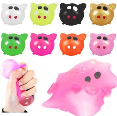 China Wholesale soft cheap colorful pig head splat ball sticky for sale