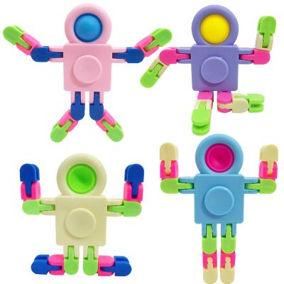 China Mini Plastic Silicone Pop Push Bubble Wiggle Wacky Tracks Spinner Toys for sale