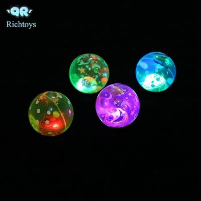 China Wholesale Funny Glitter Water Printed Full Blinking Bouncy Ball for sale