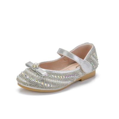 China 2021 deodorization factory direct sales girl show soft unique children's shoes shiny crystal sandals for sale