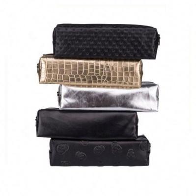 China Fashion Wholesale PU Travel Toiletry Bag High Quality Mini Cosmetic Bag Long Cosmetic Bag for sale