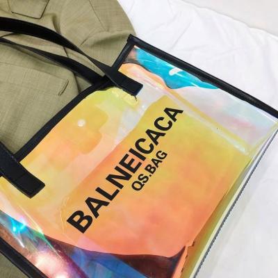 China Fashion Summer Women Large Capacity Hologram Fashion Shopping Bag PVC Lridescent Beach Tote Bag for sale