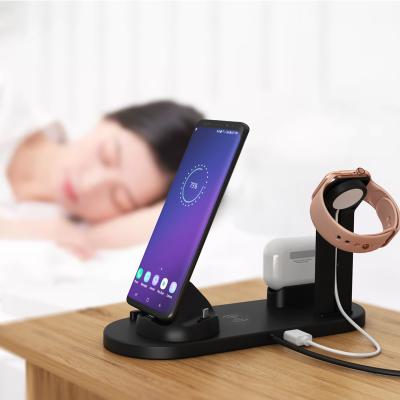 China High Quality Tablet 3 in 1 5 Multifunction Coils Wireless Qi Charger Pad Charging Station for Apple for sale