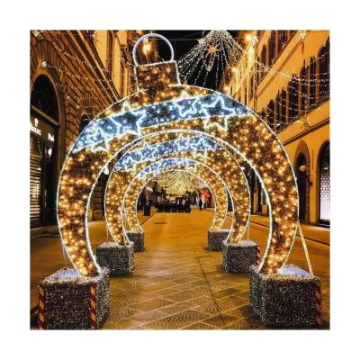 China Static Or Flicker Various Factory Manufacture Christmas Arch Light Up Star Holiday Decoration LED 3D Ball Pattern Light for sale