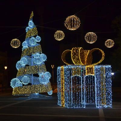 China 3d Static or Glitter Fountain Pattern Light Christmas Party Decoration Outdoor Holiday Tree Lighting for sale