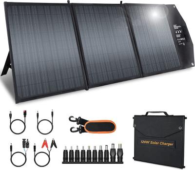 China Wholesale 120W High Efficiency Outdoor Folding Portable Solar Pack 56cm*37cm*5cm for sale