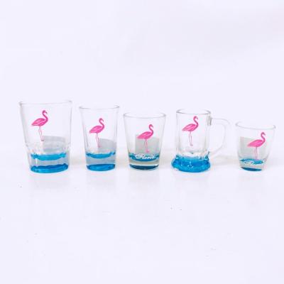 China Europe Flamingo souvenir shot glass customized shot glass for sale