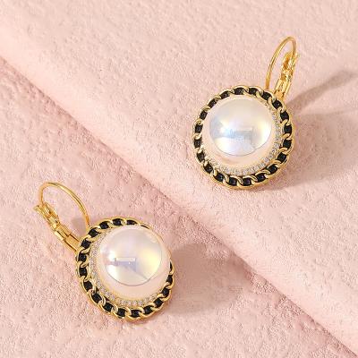 China 2023 TRENDY high quality fashion dangle ladies drop pearl 14k 18k freshwater gold plated earrings designs for women for sale