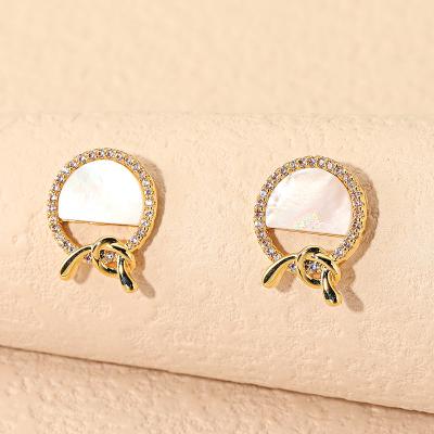 China Large Gold Plated Zircon Stone Daily Elegant Industrial FASHIONABLE Circle Wear Rhinestone Designs Women Earring Designs for sale