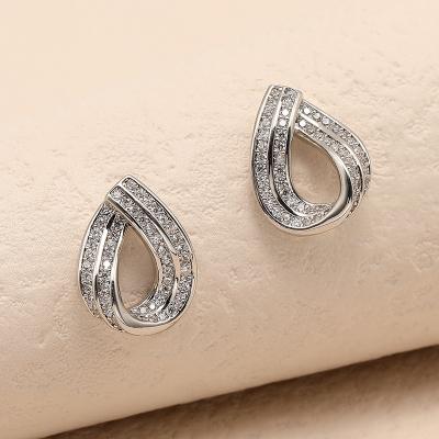 China Fashion high quality designer circle 925 silver luxury jewelry TRENDY 2023 luxury zircon earring studs for jewelry making for sale