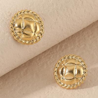 China Latest Fashion TRENDY Fine Jewelry Luxury 18k Gold Plated Good Quality Fashion Circle Stud Hypoallergenic Chunky Earrings For Women for sale