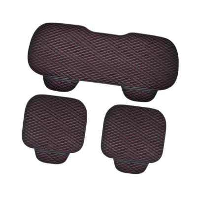 China Luxury Diamond Shaped 3pcs Set Front Rear Backseat Auto Seat Cover Car Seat Cushion Cover Universal for sale