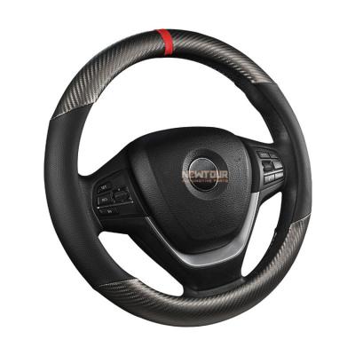 China Chinese super fiber car carbon leather accessories car sports supplier steering wheel cover for sale