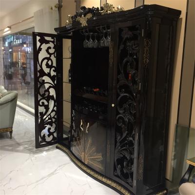 China Hot Selling Solid Wood Style Display Cabinet Chinese Antique Solid Wood Carved Solid Wood Wine for sale