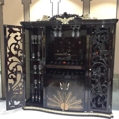 China Customized Customized Solid Wood Living Room Furniture Wine Glass Display Cabinet Wine Cabinet for sale