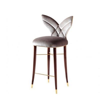 China Luxury French French Bar Chairs Modern Kitchen Velvet Bar Stool Counter Height Leather Chairs For Kitchen for sale