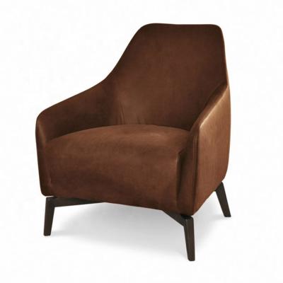 China Mid-Century Inspirations Customized Brown Transitional Armchair In Fabric Or Leather Living Room Sofa Chair From Foshan Furniture Factory for sale